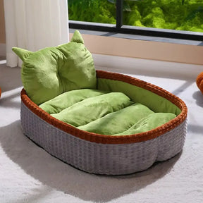 Coussin pour chien avec support de cou, cadre doux et surélevé, lit de relaxation pour un sommeil profond.