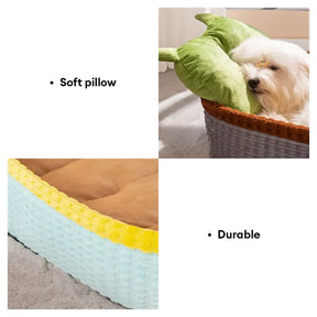 Coussin pour chien avec support de cou, cadre doux et surélevé, lit de relaxation pour un sommeil profond.