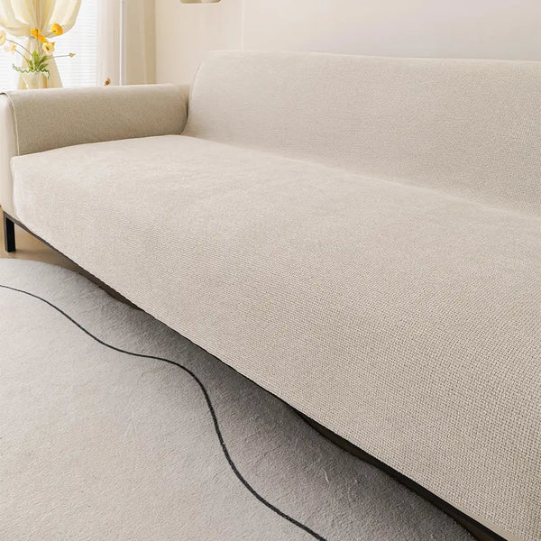 Housse de canapé 3 places en chenille résistant aux rayures, durable, déperlant et antidérapant.