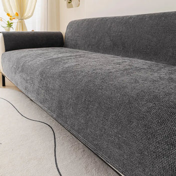Housse de canapé 3 places en chenille résistant aux rayures, durable, déperlant et antidérapant.