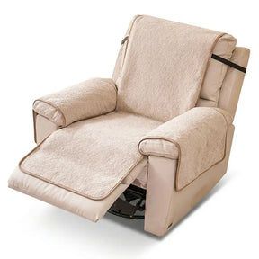 Housse de fauteuil inclinable en chenille résistant aux égratignures d'une pièce avec sangles - Flocon de neige