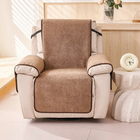 Housse de fauteuil inclinable en chenille résistant aux égratignures d'une pièce avec sangles - Flocon de neige