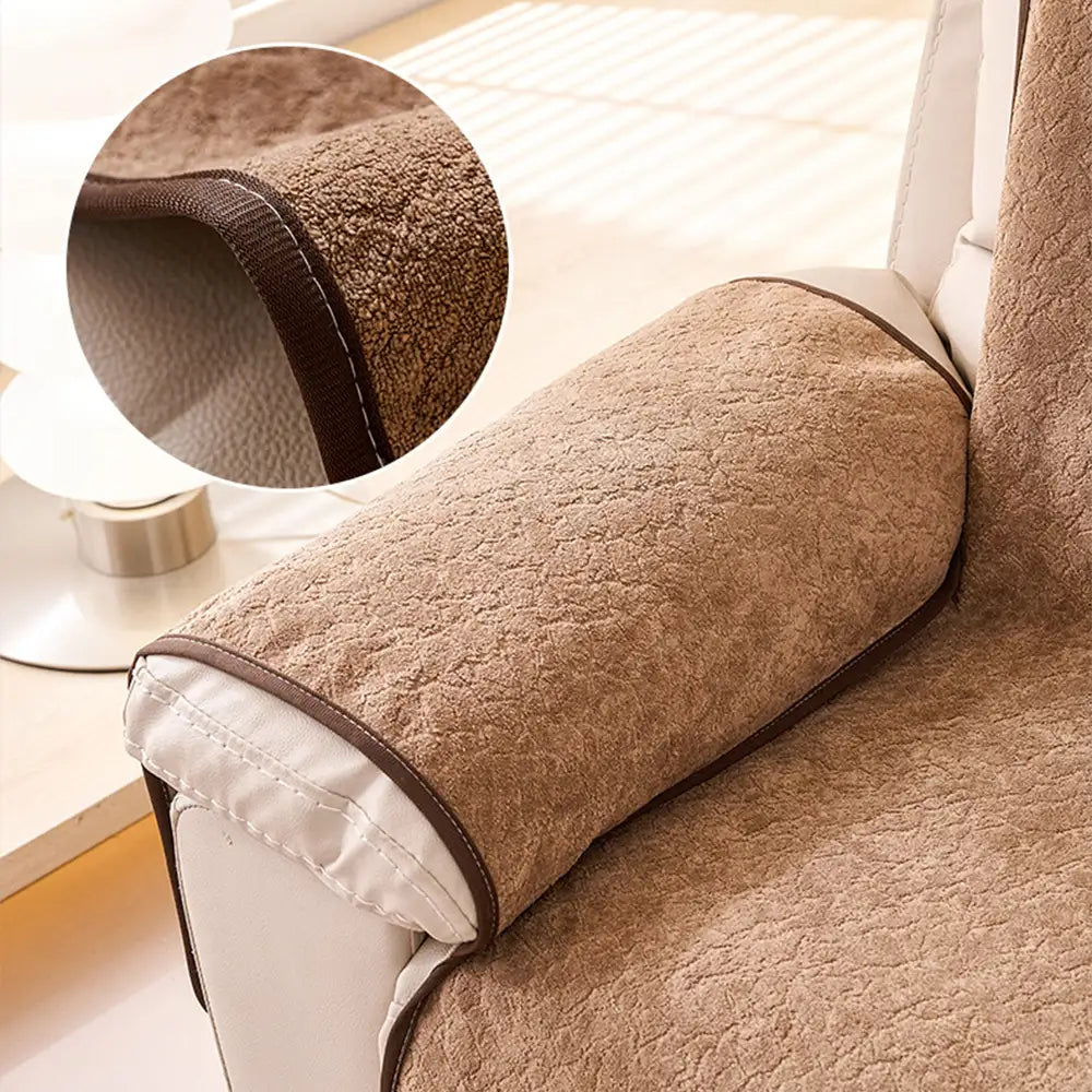 Housse de fauteuil inclinable en chenille résistant aux égratignures d'une pièce avec sangles - Flocon de neige