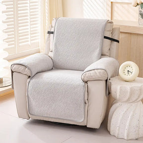 Housse de fauteuil inclinable en chenille résistant aux égratignures d'une pièce avec sangles - Flocon de neige