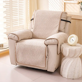 Housse de fauteuil inclinable en chenille résistant aux égratignures d'une pièce avec sangles - Flocon de neige