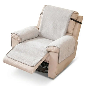 Housse de fauteuil inclinable en chenille résistant aux égratignures d'une pièce avec sangles - Flocon de neige