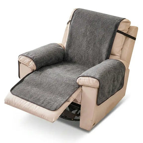 Housse de fauteuil inclinable en chenille résistant aux égratignures d'une pièce avec sangles - Flocon de neige