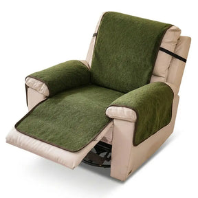Housse de fauteuil inclinable en chenille résistant aux égratignures d'une pièce avec sangles - Flocon de neige