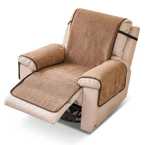 Housse de fauteuil inclinable en chenille résistant aux égratignures d'une pièce avec sangles - Flocon de neige