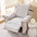 Housse de fauteuil inclinable en chenille résistant aux égratignures d'une pièce avec sangles - Flocon de neige