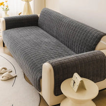 Housse de canapé courte en peluche douce pour animaux de compagnie, protection anti-dérapante.