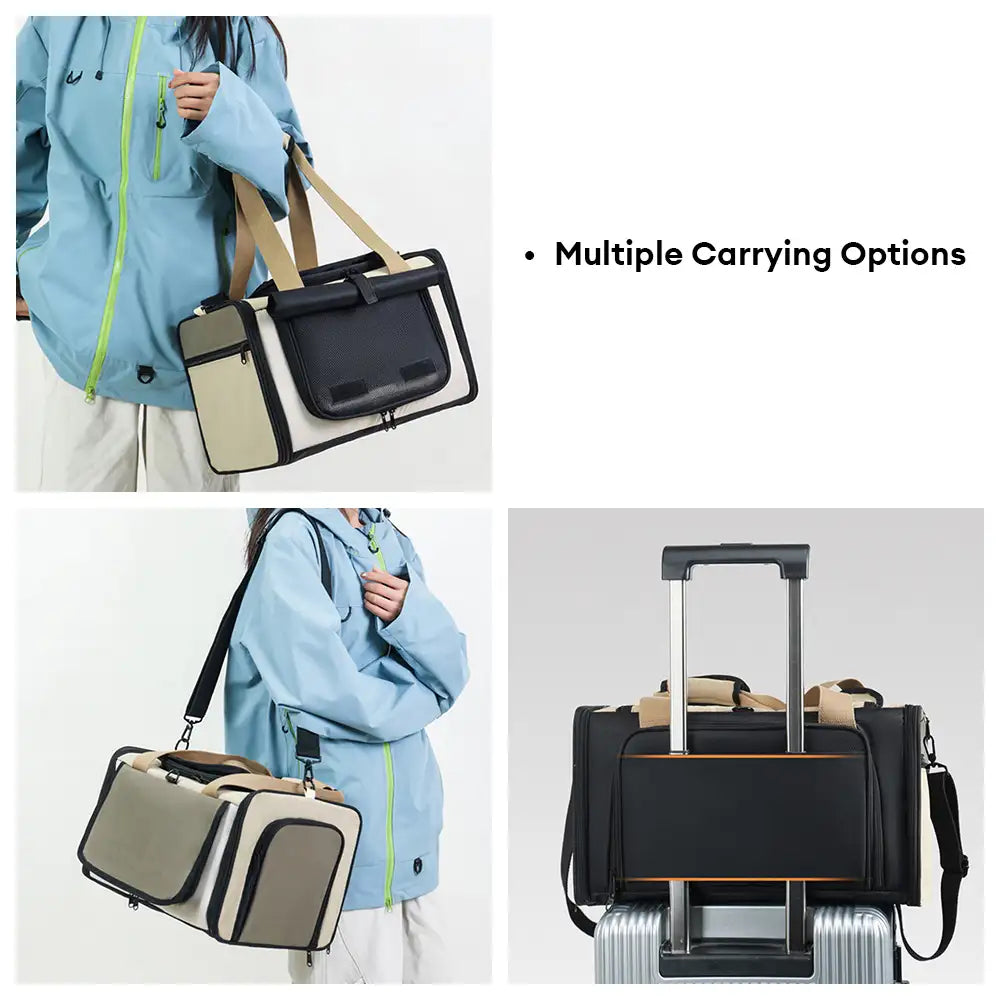 Sac de transport pour chat portable, respirant, de grande capacité et extensible Approuvé par les compagnies aériennes