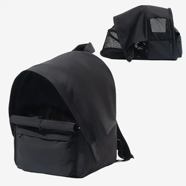 Sac à dos pour chat extensible et respirant pour les voyages en plein air avec auvent.