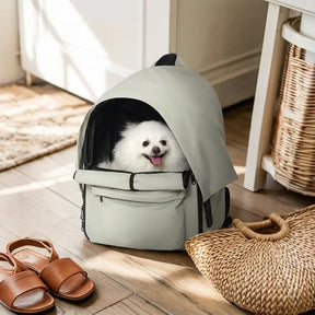 Sac à dos pour chat extensible et respirant pour les voyages en plein air avec auvent.