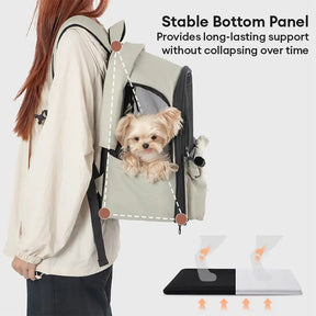 Sac à dos pour chat extensible et respirant pour les voyages en plein air avec auvent.