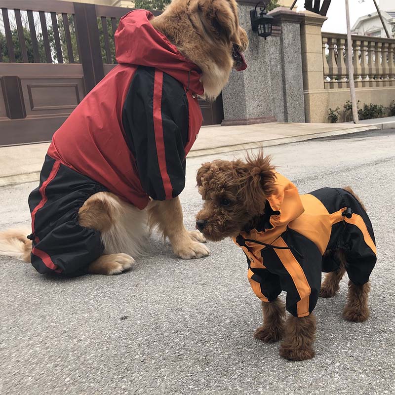 Imperméable Complet pour Chien en Tissu Oxford avec Jambes et Capuche