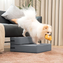 Escaliers pour animaux modulables à plusieurs niveaux en cuir PU imperméable et lavable