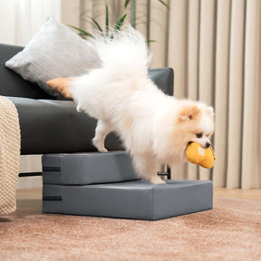 Escaliers pour animaux modulables à plusieurs niveaux en cuir PU imperméable et lavable