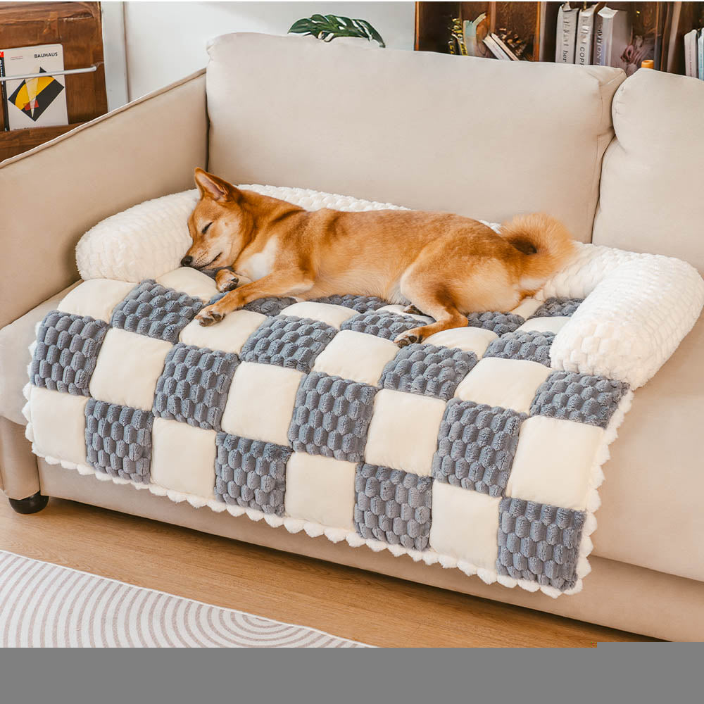 Tapis de protection confortable pour canapé à carreaux pour chien - SnugPad