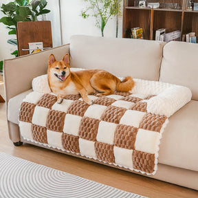 Tapis de protection confortable pour canapé à carreaux pour chien - SnugPad