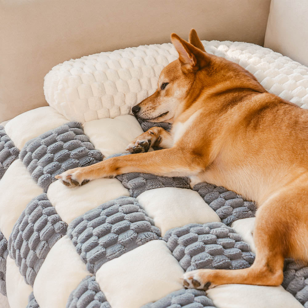 Tapis de protection confortable pour canapé à carreaux pour chien - SnugPad