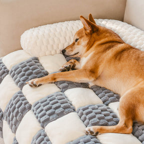 Tapis de protection confortable pour canapé à carreaux pour chien - SnugPad