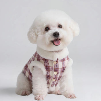 Veste polaire à carreaux pour chien - Une veste d'hiver chaude et élégante