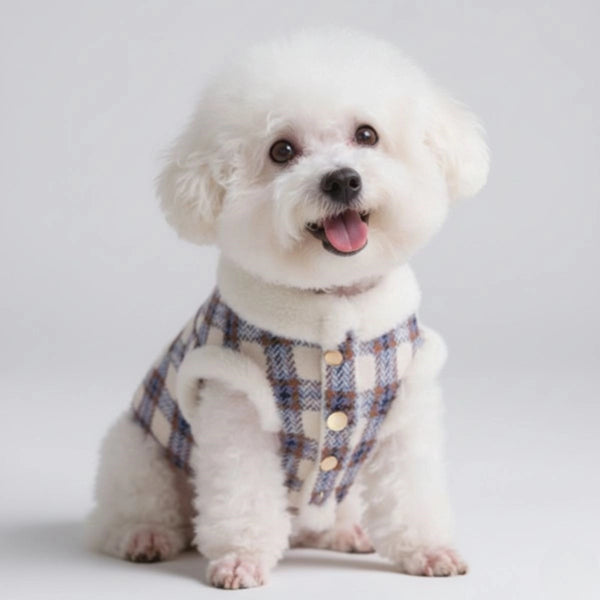 Veste polaire à carreaux pour chien - Une veste d'hiver chaude et élégante