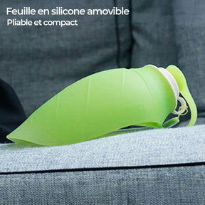 Distributeur d'eau de voyage portable en forme de feuille pour chien