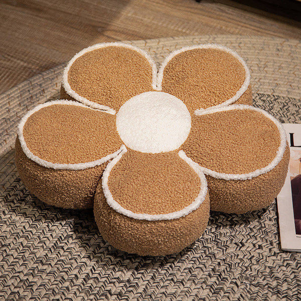 Coussin Décoratif Fleuri en Peluche