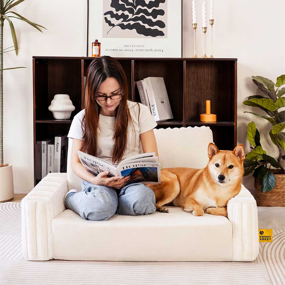 Lit orthopédique en peluche pour chien et homme