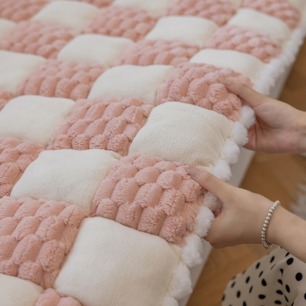 Matelas pour Chien fait Main en Velours Coloré Protecteur de Mobilier Doux Antidérapant