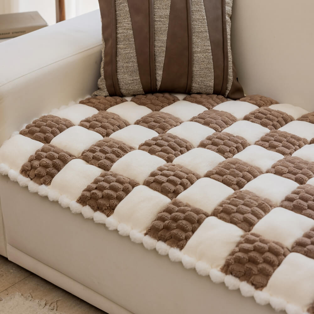 Matelas pour Chien fait Main en Velours Coloré Protecteur de Mobilier Doux Antidérapant