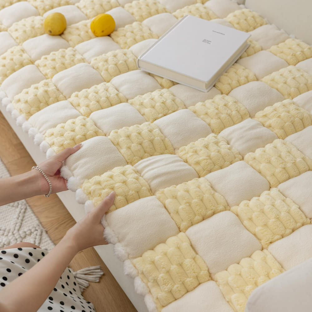 Matelas pour Chien fait Main en Velours Coloré Protecteur de Mobilier Doux Antidérapant