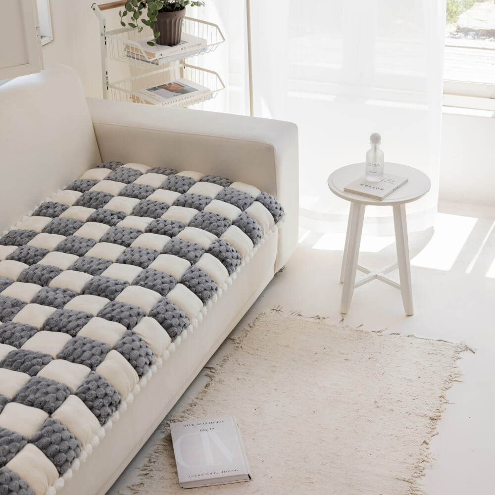 Matelas pour Chien fait Main en Velours Coloré Protecteur de Mobilier Doux Antidérapant
