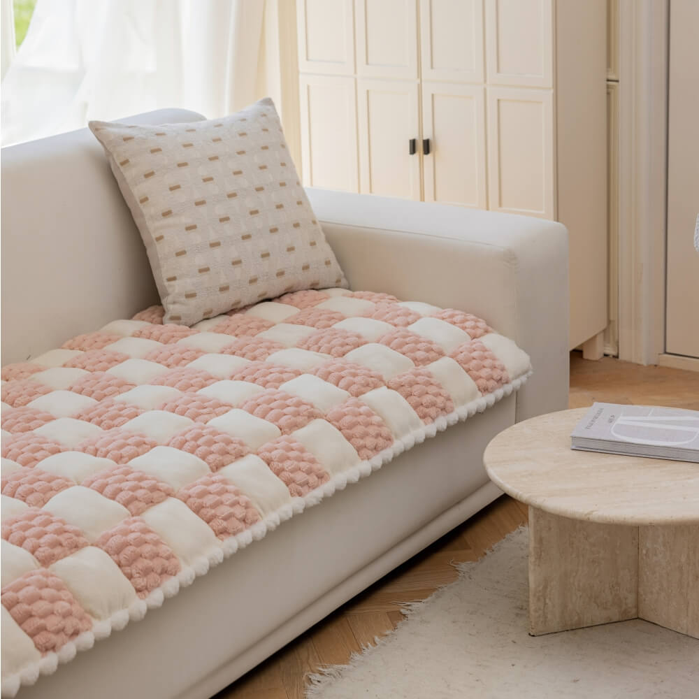 Matelas pour Chien fait Main en Velours Coloré Protecteur de Mobilier Doux Antidérapant