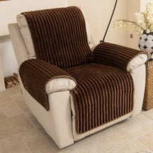 Housse fauteuil de canapé en une seule pièce non glissante, douce et adaptée aux animaux - Rayures