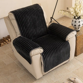 Housse fauteuil de canapé en une seule pièce non glissante, douce et adaptée aux animaux - Rayures