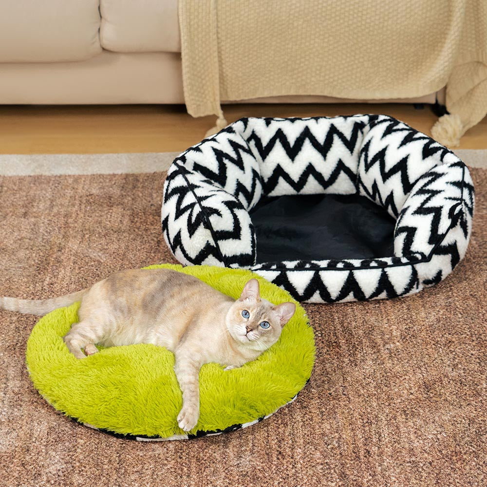 Lit pour chat Chevron Plush Retreat - Le câlin chaleureux