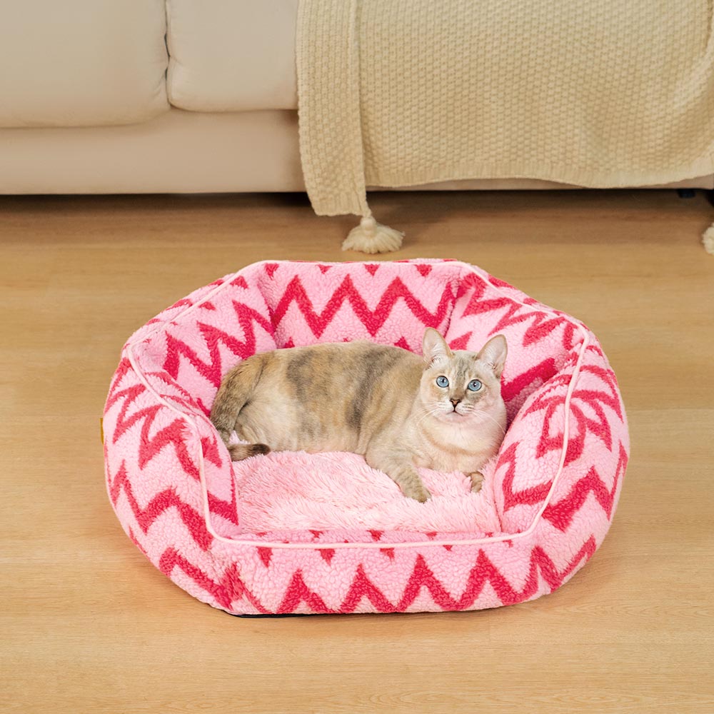 Lit pour chat Chevron Plush Retreat - Le câlin chaleureux