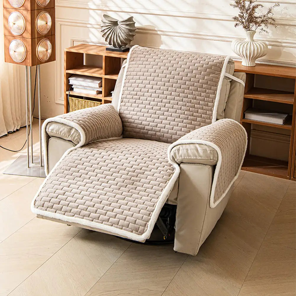 Housse de fauteuil de Canapé inclinable en peluche résistante aux rayures avec sangles élastiques