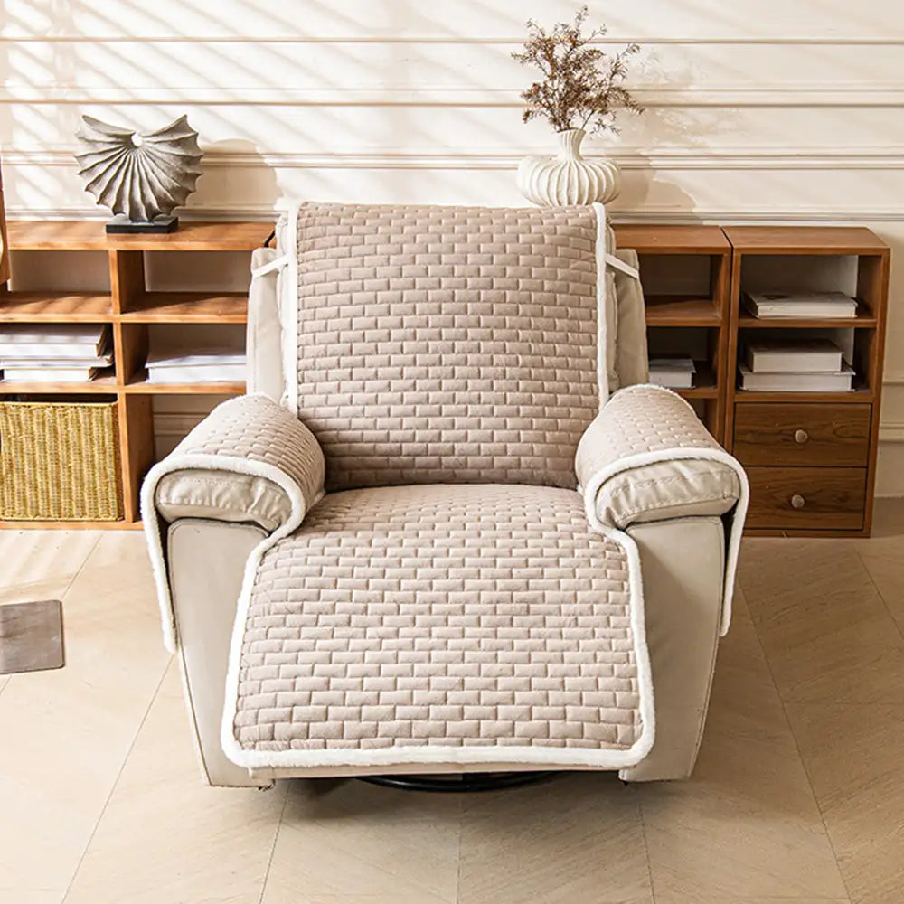 Housse de fauteuil de Canapé inclinable en peluche résistante aux rayures avec sangles élastiques
