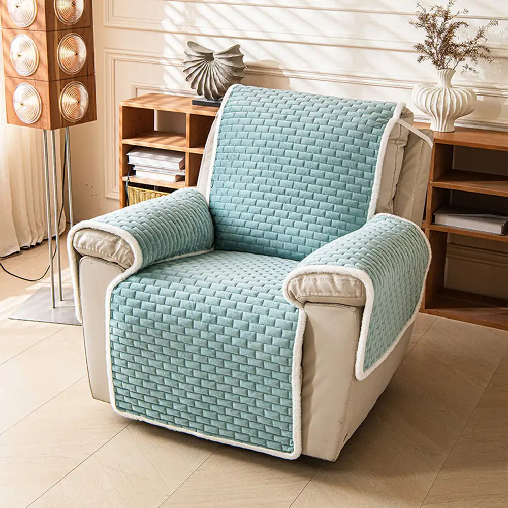 Housse de fauteuil de Canapé inclinable en peluche résistante aux rayures avec sangles élastiques