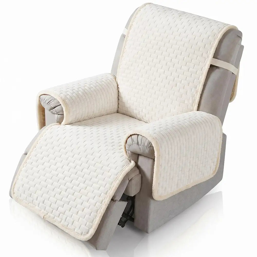 Housse de fauteuil de Canapé inclinable en peluche résistante aux rayures avec sangles élastiques