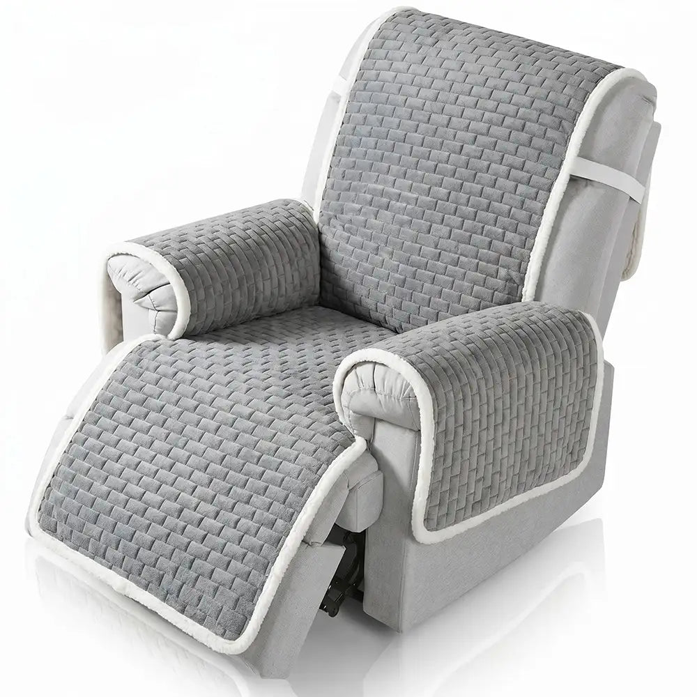 Housse de fauteuil de Canapé inclinable en peluche résistante aux rayures avec sangles élastiques