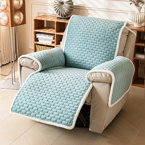 Housse de fauteuil de Canapé inclinable en peluche résistante aux rayures avec sangles élastiques