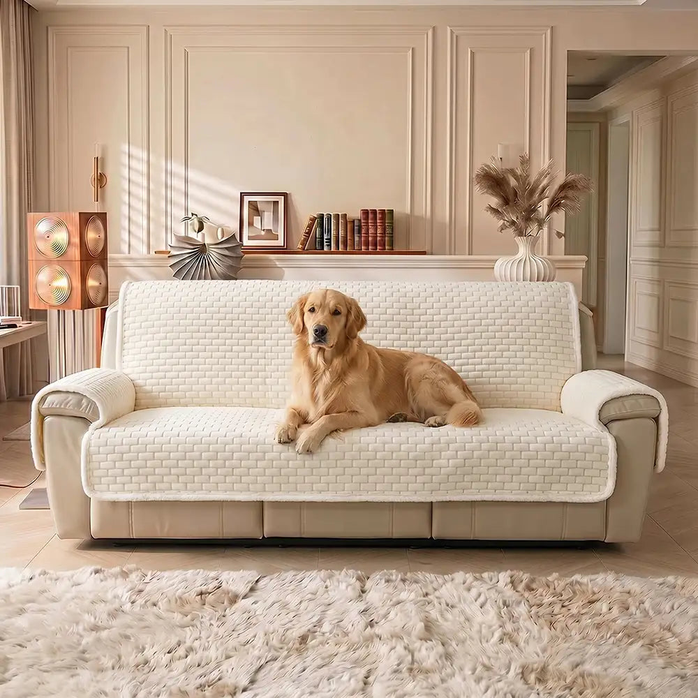 Couvre-canapés en peluche One-Piece Housses de Canapé résistants aux rayures avec des sangles élastiques
