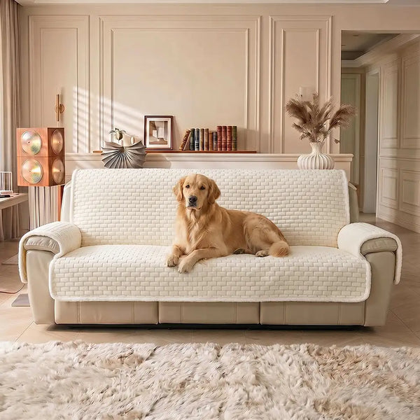 Couvre-canapés en peluche One-Piece Housses de Canapé résistants aux rayures avec des sangles élastiques