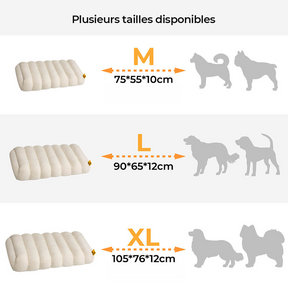 Grand Coussin Plat Lavable Crème Confortable pour Chien - Cheesecake