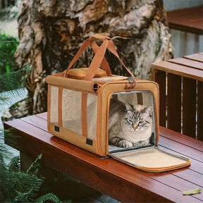 Sac de transport pour chat portable, respirant, à grande capacité, extensible et multifonctionnel Approuvé par les compagnies aériennes